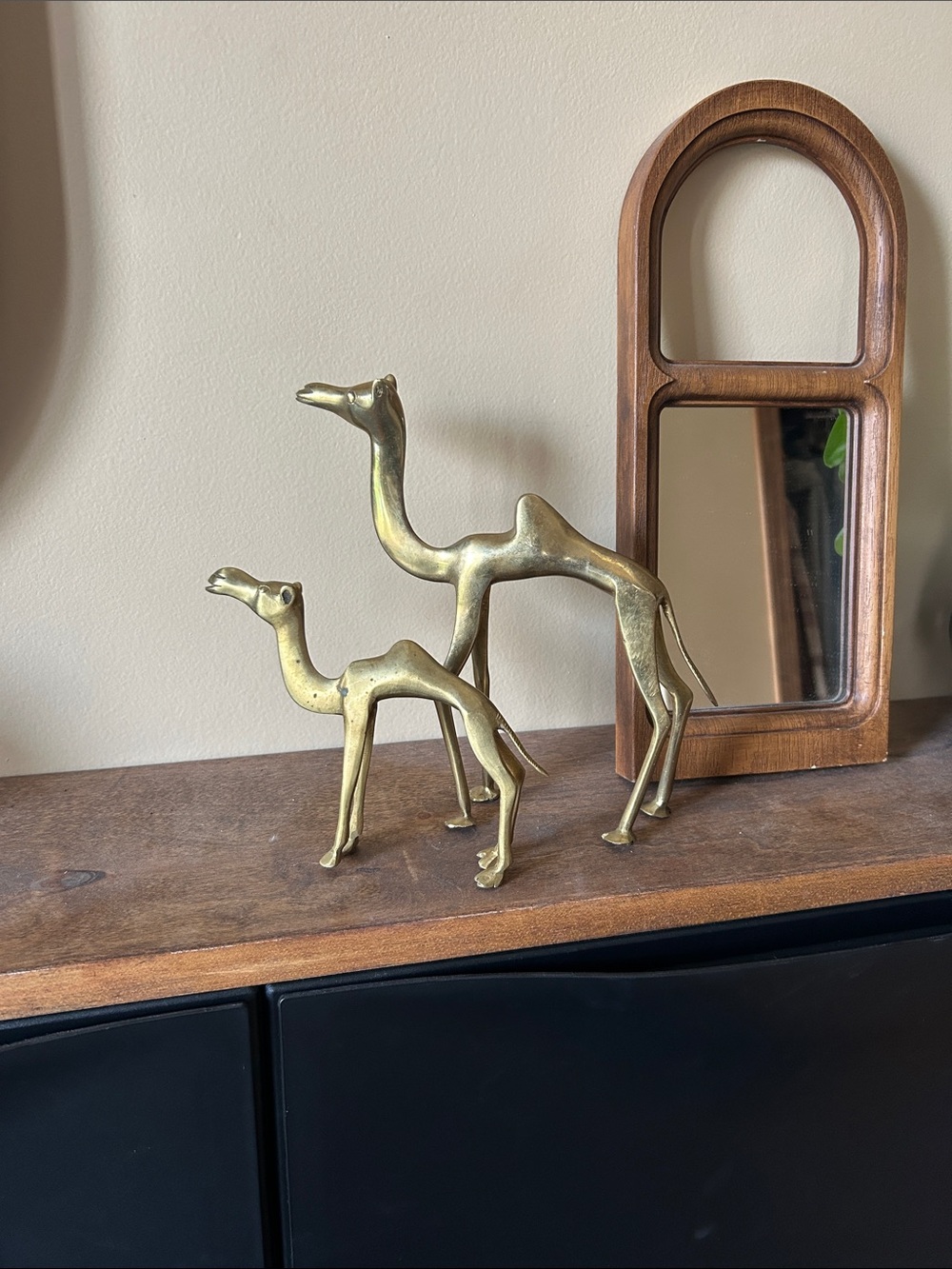 Brass Camel Sculpture Pair - Vintage Gold Metal Decor MCM/Antique/Art Deco